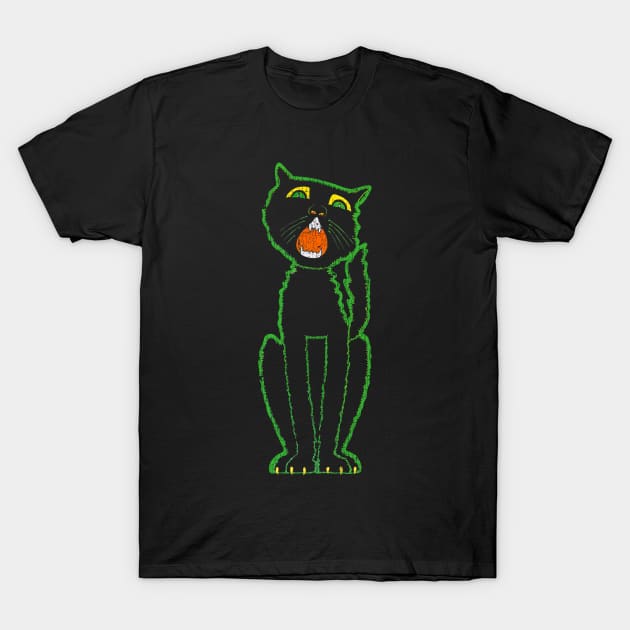 Vintage Halloween Black Cat T-Shirt by Vamplify